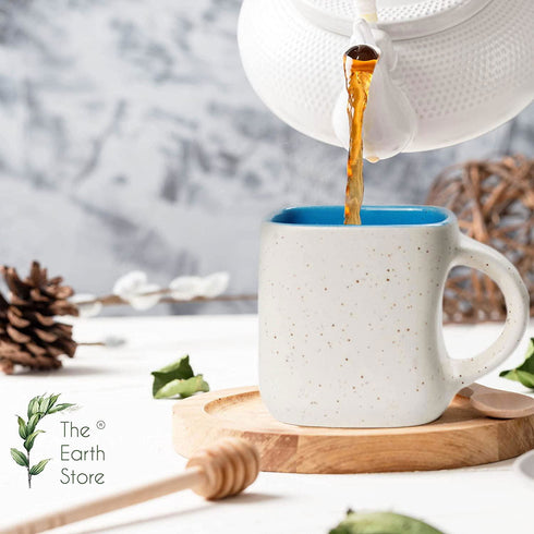 Set of 6 Ceramic Tea Cups - White Matte - The Earth Store - Cup Sets